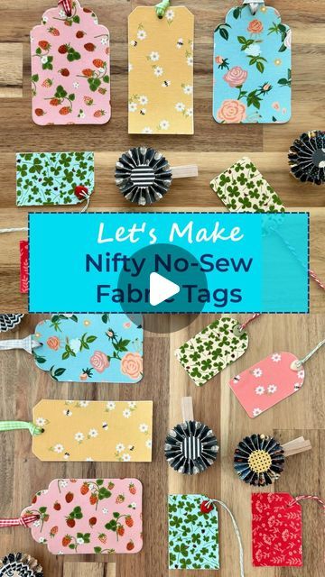 Belinda - Blue Ribbon Designs on Instagram: "Follow along as I make my “Nifty No-Sew Fabric Tags.” This fun @thermoweb project with “no sewing” required is quick and easy…plus it is perfect for those who love collecting fabrics/fabric scraps and special gift wrapping…  You can find the free pattern, templates, and a step-by-step tutorial here (link in profile):  https://blog.thermoweb.com/nifty-no-sew-fabric-tags-featuring-heatnbond/  Fabric shown is Promise Me by @micush.co for @poppiecotton   Iron: @olisohome M3Pro Project Iron • • #blueribbondesigns #brd #blueribbontutorial  #fabrictags #niftynosewfabrictags #gifttags #thermoweb #heatnbond #spraynbond" No Sew Fabric Crafts Diy, Scrap Fabric Projects Easy No Sew, No Sew Fabric Projects, No Sew Fabric Crafts, No Sew Projects, Sew Crafts, Craft Workshop, Promise Me, Fabric Crafts Diy