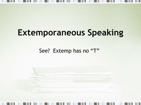 Extemporaneous Speech, Introduction Quotes, Outline Format, Ppt Free, Theatre Kid, The More You Know, To Speak, Powerpoint Presentation, Presentation