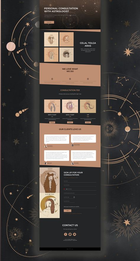 Astrology Website Design, Astrologer Aesthetic, Tarot Website, Chinese Astrology Signs, Astrology Consultation, Magic Website, Spiritual Website, Canva Creations, Astrology App