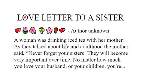 I Love Psalms: LOVE LETTER TO A SISTER 💕🌷🌺 💐🌸🌹💕 Letter To Sister, Solomon Bible, Book Of Matthew, Bible Quiz, Love You Husband, Happy Stories, Bible Promises, Under The Shadow, Family Funny