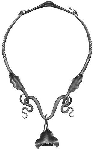 forged iron necklace Iron Jewelry Forged, Traditional Hand Forged Necklaces For Gifts, Bronze Hand Forged Antique Necklace, Artisan Hand Forged Necklace As Collectible, Symbolic Hand Forged Necklaces, Blacksmith Jewelry, Forged Necklace, Vintage Hand Forged Metal Necklace, Iron Necklace