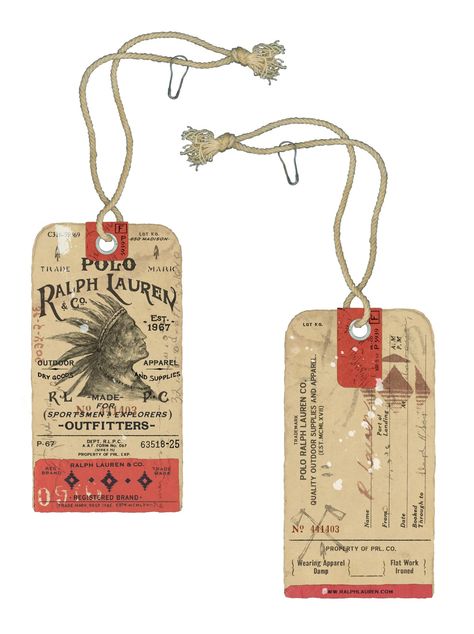 Polo Ralph Lauren hangtags Vintage Hang Tags, Clothing Hang Tags, Industrial Packaging, Hang Tags Clothing, Hang Tag Design, Print Products, Tag Image, Printed Clothing, Clothing Tags