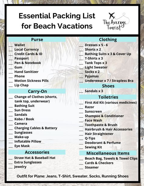 Beach Trip Packing List, Essential Packing List, Beach Trip Packing, Beach Vacation Packing, Beach Vacation Packing List, Travel Packing Checklist, Packing Essentials List, Vacation Videos, Beach Packing