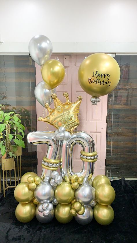 70th Birthday Balloon Decorations, 70th Birthday Balloon Bouquet, 70 Balloon Bouquet, 60th Birthday Ideas For Mom Party, 60th Birthday Ideas For Mom, 60th Birthday Balloons, 50th Birthday Balloons, 70th Birthday Decorations, Balloon Bouquet Diy