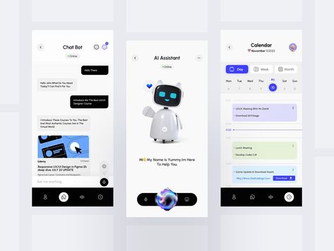 Chat Bot Ui Design, Chatbot Ui Design, Chatbot App, Mobile App Inspiration, Chatbot Design, Motion Wallpapers, Mobile App Design Inspiration, Constant Contact, App Interface Design