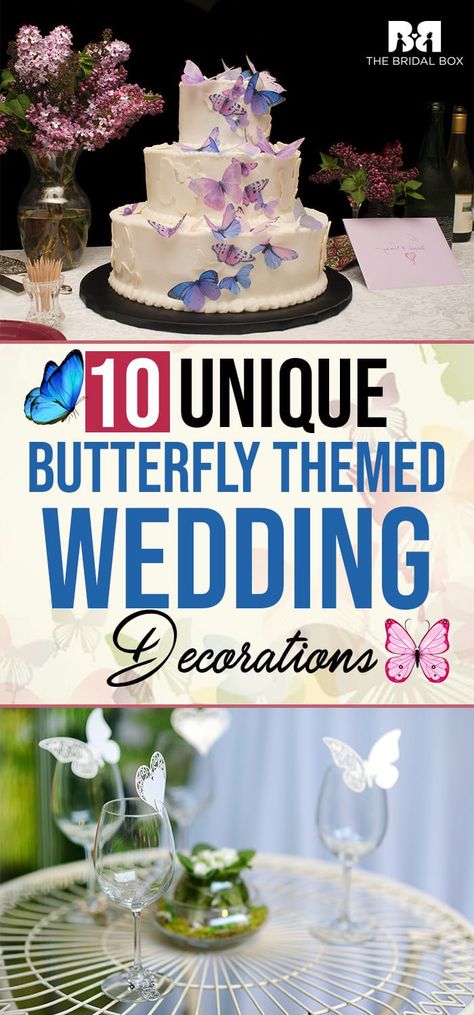 Butterfly Wedding Cakes Elegant, Elegant Butterfly Theme Party, Butterfly Theme Bridal Shower Cake, 50th Birthday Butterfly Theme, Butterfly Theme Wedding Cake, Butterfly Centerpieces Wedding, Blue Butterfly Wedding Theme, Butterfly Desert Table Ideas, Butterfly Wedding Dresses