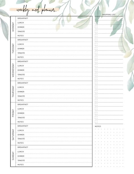 Weekly Menu Planning Template, Free Meal Planner Printable, Daily Menu Planner, Meal Planning Goodnotes, Planning Templates Printable, Meal Plan Template Free, Weekly Menu Planner Printable Free, Weekly Meal Plan Template Printable Free, Weekly Meal Plan Printable Free