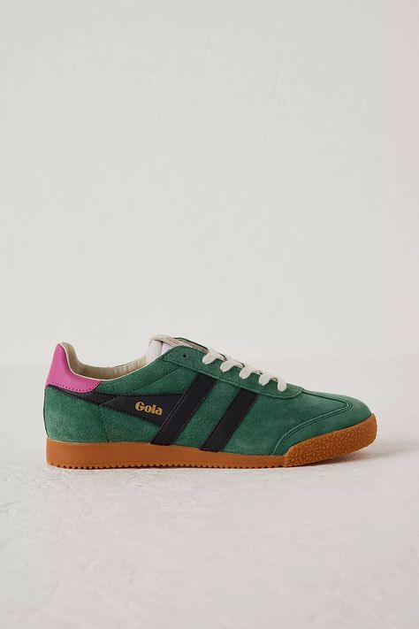 The 6 Trainer Trends to Know for 2023 / 2024 Gola Shoes, Suede Trainers, Anthropologie Uk, Brown Fits, Summer Sneakers, Green Fits, Trending Sneakers, Retro Sneakers, Trendy Sneakers