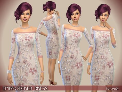 Clothes The Sims 4, Sims 4 Update, Sims Four, Floral Bodysuit, Sims 4 Downloads, Dress Knee Length, Sims 4 Clothing, Ts4 Cc, The Sims Resource