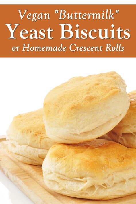 Vegan Yeast Biscuits Recipe (or Homemade Crescent Roll Dough!) Homemade Crescent Roll Dough, Yeast Biscuits, Dairy Free Biscuits, Homemade Crescent Rolls, Vegan Biscuits, Cinnamon Rolls Easy, Vegan Christmas Recipes, Chocolate Cookie Dough, Yeast Rolls