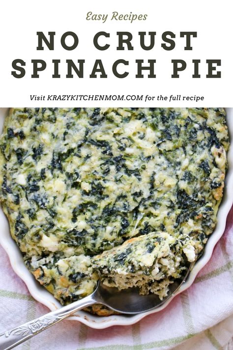 This is the best Crustless Spinach Pie, also called Greek Spanakopita has all of the flavors and many of the same ingredients as Greek Spinach Pie, without the crust. It's the perfect low-carb or Keto spinach pie recipe. Crustless Spinach Pie, Greek Spanakopita, Spinach Casserole Recipes, Greek Spinach Pie, Spinach Casserole, Spinach Pie, Vegetable Casserole, Low Carb Sides, Low Carb Side Dishes