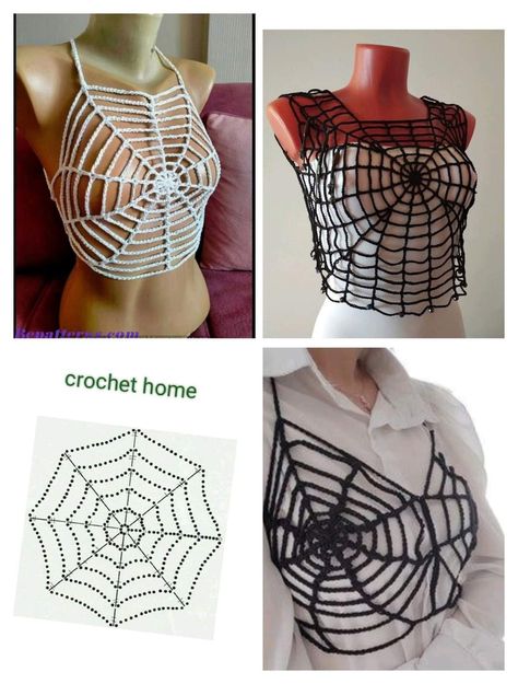 Crochet Skeleton Corset Tutorial, Skeleton Top Crochet Pattern, Crochet Skeleton Top, Goth Crochet Top Pattern, Bat Corset Crochet, Spooky Crochet, Beaded Items, Clothing Crafts, Anime Accessories