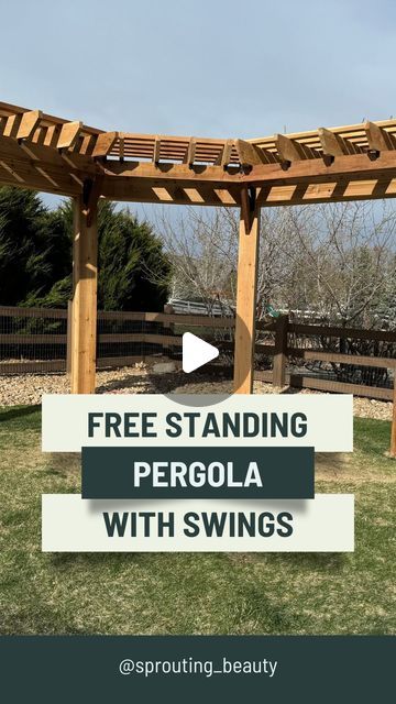 Natasha Gorrell • Garden Inspiration and Tips on Instagram: "One of my spring projects is making a free standing pergola with swings, a paver patio, surrounded by a cottage style pollinator garden. 
.
This was step 1: pergola with swings. And isn’t it beautiful?! 😍 
.
.
.
#gardenplanning #pergola #mygardentoday #cottagestyle #backyardgardening #urbanfarm #backyardgarden #gardenproject #gardenprojects #gardendreams" Curved Pergola, Free Standing Pergola, Pergola Swing, Spring Projects, Pollinator Garden, Paver Patio, Urban Farming, Garden Planning, Backyard Garden