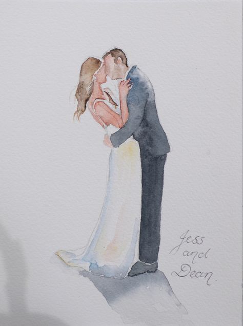 Finding Style, Watercolour Wedding, Aqua Wedding, Couple Painting, Blonde Guys, Watercolor Art Lessons, Watercolor Wedding, Watercolor Portraits, Watercolor Cards