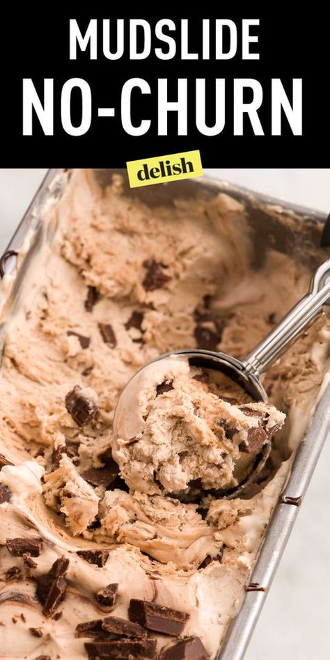 Mud Slide Ice Cream Pin Churn Ice Cream Recipes, No Churn Ice Cream Recipes, Ice Recipes, Boozy Ice Cream, Churn Ice Cream, Ice Cream Maker Recipes, Hot Fudge Sauce, Mudslide, Homemade Ice Cream Recipes