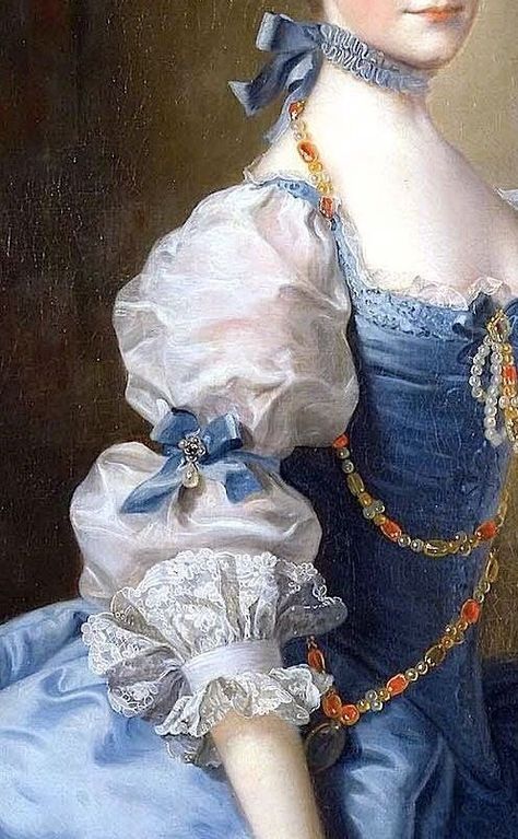 Lady in a Blue Gown by Thomas Hudson (1701-1779) Rococo Aesthetic, Era Victoria, Rococo Dress, Rococo Art, Rococo Fashion, Royal Aesthetic, Art Ancien, 18th Century Fashion, Art Details