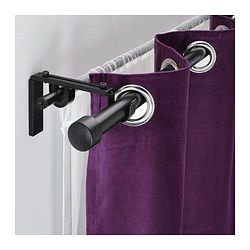 Curtain Rods & Rails - IKEA Double Curtain Rod Set, Painted Curtains, Double Curtain Rod, Purple Curtains, Thick Curtains, Curtain Rod Holders, Ikea Curtains, Double Rod Curtains, Ikea Store