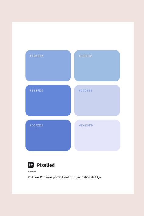 This cool blue pastel color palette ranges from soft periwinkle to light sky blue. These calming hues create a serene and airy atmosphere, perfect for adding a refreshing touch to illustration, branding, typography, and web UI. Periwinkle Color Pallet, Blue Pastel Color Palette, Periwinkle Color Palette, Pastel Blue Palette, Ocean Pastel, Color Scheme Generator, Sky Blue Weddings, Color Generator, Pastel Color Palette