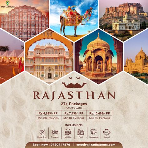 Rajasthan Poster Design, Rajasthan Tourism Poster, Tourism Brochure Design Creative, Travel Package Poster Design, Tourism Poster Design Graphics, Tourism Brochure Design, Tour Poster Design, Poster Design Kids, Travel Advertising Design