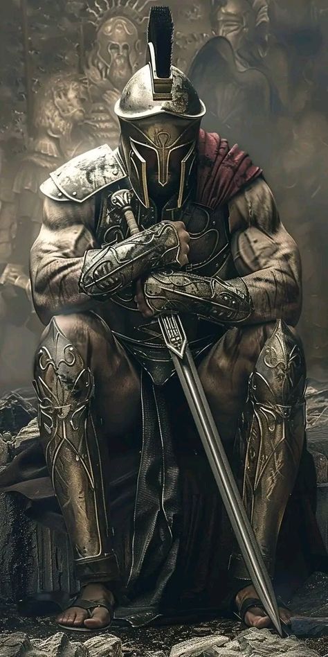 Sparta Warrior, Spartan Soldier, Warrior Men, Gladiator Tattoo, Warrior Design, Spartan Tattoo, Knight Tattoo, Warrior Concept Art, Warrior Art