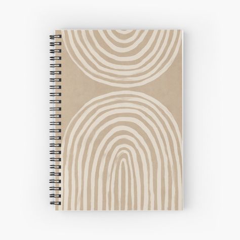 "Neutral brown boho rainbows" Spiral Notebook by Miss-Belle | Redbubble Phone Cover Stickers, Boho Journal, Boho Rainbows, Line Art Abstract, Stationary Supplies, Rainbow Abstract, Spiral Notebooks, Notebook Design, Boho Rainbow