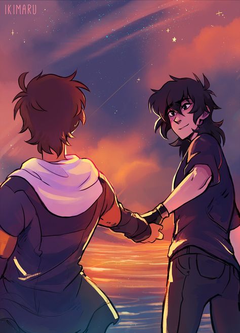 Follow me on Twitter @gusta_vell and @ikimaruart Klance Cute, Pretty Sunsets, Klance Fanart, Lance Mcclain, Klance Comics, Voltron Funny, Voltron Comics, Form Voltron, Voltron Ships