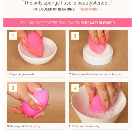 How to clean your Beauty Blender sponge. Clean Beauty Blender, Beauty Blender Cleaner, Beauty Blender Tips, Makeup Blender Sponge, Beauty Blender Sponge, Blender Sponge, Beauty Tips For Hair, Diy Beauty Recipes, Makeup Quotes