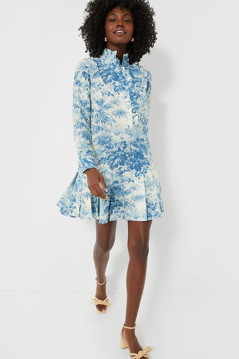 Misty Blue Toile Tate Dress Paris Capsule Wardrobe Summer, Toile Fashion, Toile Dress, Blue Maternity Dress, Tuckernuck Dress, Annie Dress, French Dress, Chloe Dress, Blue Toile