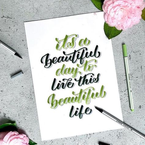 Quotes On Green Colour, Brushpen Calligraphy Quote, Brush Pen Calligraphy Quotes, Aesthetic Calligraphy Quotes, Inspirational Quotes Calligraphy, Pen Quotes, Handlettering Inspiration, Green Calligraphy, Calligraphy Quotes Doodles