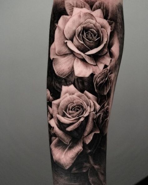 Realism Tattoo Sleeve Women, Realism Flower Tattoo, Bodhi Tattoo, Arm Cover Up Tattoos, Nautical Tattoos, Geometric Tattoo Sleeve Designs, Realistic Flower Tattoo, Flowers Tattoos, Rose Tattoo Forearm