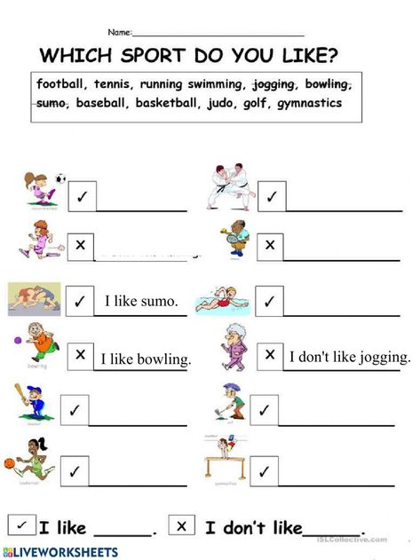 Sport English, Printable Sports, English Worksheets For Kids, English Classroom, English Activities, Esl Teaching, Teaching Jobs, Esl Worksheets, Kindergarten Worksheets