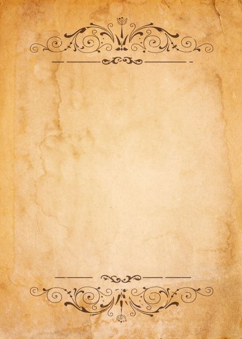 Old paper with patterned vintage frame - blank for your design Premium Photo Vintage Paper Printable Free, Stary Papier, Old Parchment, Free Paper Printables, Vintage Paper Printable, Papel Vintage, طابع بريدي, Old Paper Background, Vintage Paper Background