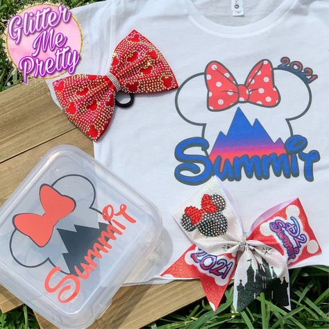 Cheer Summit Bid Reveal Party, Disney Cheer Tshirts, Summit Cheer Gifts, Disney Nationals Cheer Shirts, Cheer Summit, Disney Summit Cheer Gifts, Uca Cheer Nationals Disney Shirts, Summit Cheer, Dance Bows