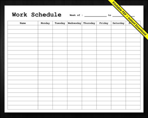 Weekly Employee Schedule Template

This free, printable PDF template makes it easy to create a weekly schedule for your employees. Simply fill in the names of your employees, their job titles, and their work hours. You can also add notes about any special arrangements, such as vacation days or sick leave. This template is perfect for small businesses or anyone who needs to create a simple, yet eff Employee Schedule Templates Weekly, Hours Tracker, Weekly Schedule Template, Time Sheet, Sunday To Saturday, Schedule Printable, Holiday Calendar, Work Schedule, Checklist Template