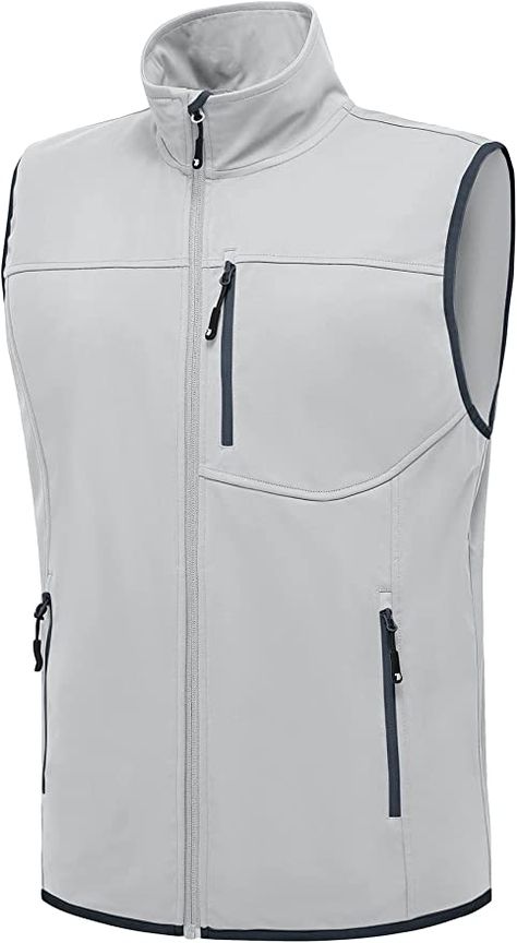 Gopune Men's Running Vest Outerwear Lightweight Windproof Softshell Sleeveless Jacket for Golf Light Grey,3XL at Amazon Men’s Clothing store Golf Style, Golf Vest, Running Vest, Golf Jackets, Outerwear Vest, Sleeveless Jacket, Golf Fashion, Mens Golf, Man Running