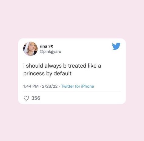 Girly Tweets, Princess Mentality, Pink Universe, Cute Tweets, Pink Twitter, Princess Quotes, Hyper Feminine, Soft Pink Theme, Pretty Pink Princess