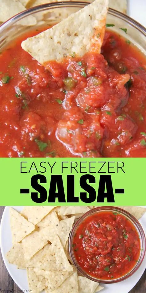 Salsa Recipe With Canned Tomatoes, Keto Salsa Recipe, Freezer Salsa, Freeze Salsa, Chunky Salsa Recipe, Salsa With Canned Tomatoes, Easy Homemade Salsa Recipe, Salsa Canning Recipes, Sweet Salsa