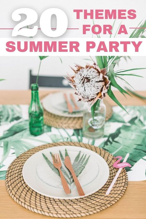 Choosing a party theme is one of the easiest ways you can make your party more memorable. Keep reading this guide to discover 20 amazing summer party themes that are guaranteed to be a success. Summer Picnic Theme Party, Tropical Party Ideas For Adults, May Theme Party Ideas, Summer Event Themes, August Themed Parties, Summertime Party Theme, Outdoor Party Themes For Adults, Monthly Party Themes, Summer Work Party Ideas