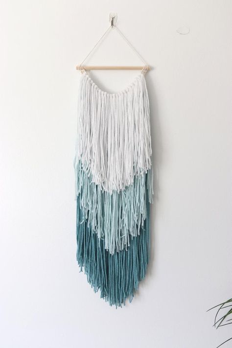 Ombre Macrame Wall Hanging, Tie Dye Macrame, Ombre Macrame, Mom Cave, 2024 Bedroom, Macrame Nursery, Macrame Inspiration, Boho Artwork, Macrame Tutorials