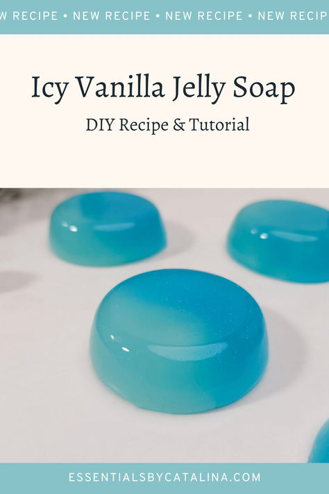 These jelly soaps are so cute, and are the perfect addition to your winter product line! Jelly Soap Recipes, Vanilla Jelly, Homemade Toiletries, Soap Jelly, Bath Jellies, Sugar Scrub Homemade Recipe, Diy Body Wash, Handmade Soap Packaging, Bath Diy