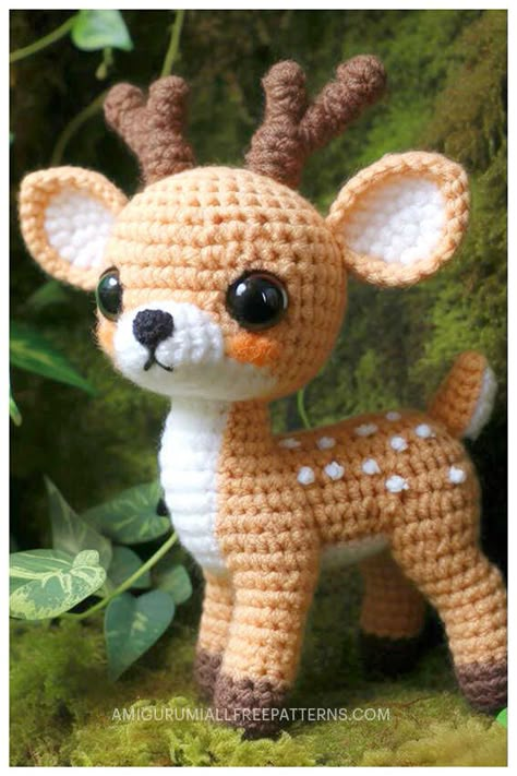 Crochet Deer Amigurumi Free Pattern Knitted Woodland Animals Free Patterns, Crochet Deer Amigurumi, Crocheted Woodland Animals, Woodland Creature Crochet Patterns Free, Free Crochet Deer Pattern, Amigurumi Cat Pattern Free, Crochet Animal Patterns Free Amigurumi, Crocheted Toys Free Patterns, Amigurumi Free Pattern Christmas