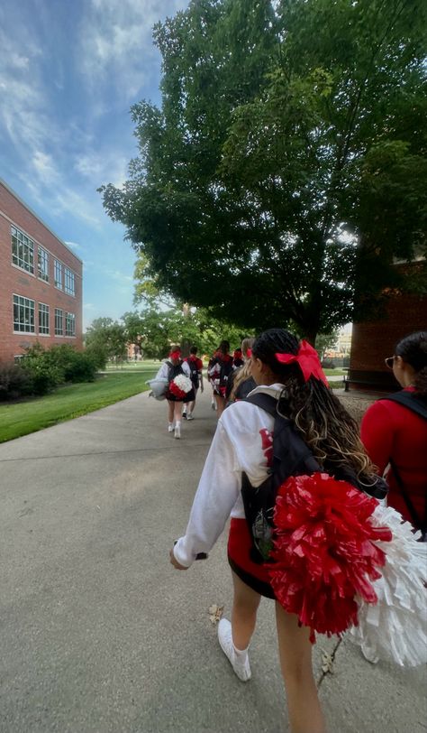 Cheer Camp Aesthetic, Uca Camp, Cheer Black, Camp Aesthetic, Mood Bored, Summer Vision, Cheer Camp, Camping Aesthetic, Pine Forest