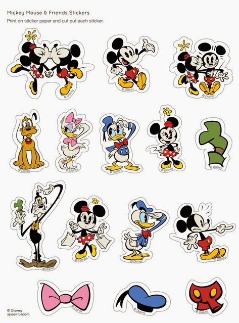 Disney Stickers Printables, Miki Mouse, Mickey Mouse Stickers, نباتات منزلية, Disney Printables, Mickey Mouse Parties, Free Printable Stickers, Party Deco, Minnie Party