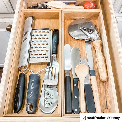 Bamboo Drawer Organizer - Stackable Bamboo Drawer Organizers | The Container Store Drawer Pantry, Storage Hooks & Racks, Silverware Drawer Organizer, Kitchen Drawer Organizer, Kitchen Drawer Organizers, Silverware Drawer, Pantry Fridge, Clothing Closet, Kitchen Drawer Organization