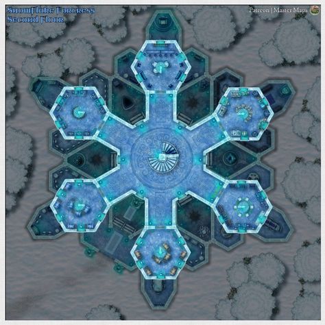 Snowflake Fortress | Coleção de Master Maps | 5 posts | Patreon Castle Battlemap, Full World Map, New World Map, Tabletop Rpg Maps, Map Pictures, Ice Castles, Ark Survival Evolved, No Man's Sky, Map Background