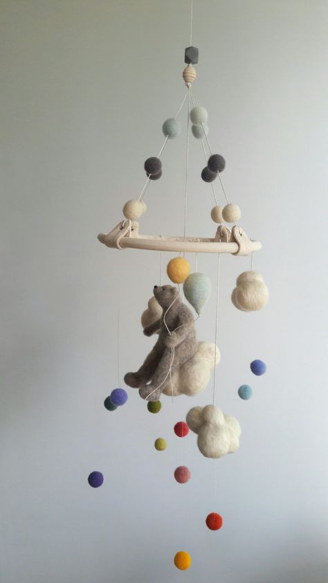 Mobiles For Kids, Baby Barn, Kids Bedroom Inspiration, Wet Felting Projects, Felt Mobile, Diy Mobile, Hanging Mobile, Nursery Mobile, Baby Diy