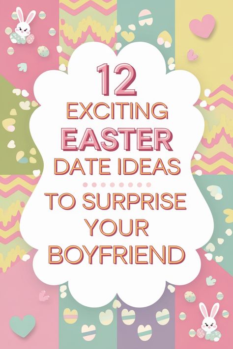 Discover 12 exciting Easter date ideas to surprise your boyfriend and make this holiday unforgettable. From a picnic in the park to a DIY craft session, there are countless ways to celebrate together. Plan a romantic evening under the stars or cook a delicious Easter dinner at home. Get creative with egg decorating or take a scenic drive to enjoy the spring blooms. These unique date ideas will add joy and love to your relationship this Easter season. Choose one (or more! Ideas To Surprise Your Boyfriend, Spring Date Ideas, Easter Movies, Surprise Your Boyfriend, Unique Date Ideas, Spring Date, Creative Dates, Spa Night, Romantic Picnics