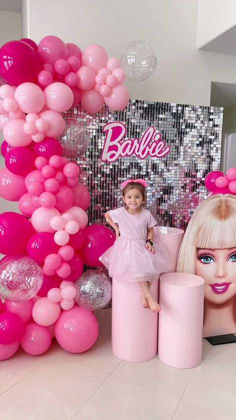 Balloons and Blooms LLC’s Instagram profile post: “Barbie party 💕💕💕💖💖💖 SOOOOOOOO cute #barbiegirl #barbie #balloons #repost #backdroprental” Barbie Balloons, Phoenix Party, 3rd Birthday Party For Girls, Barbie Theme Party, Ariel Birthday, Round Arch, Barbie Birthday Party, Barbie Theme, Minnie Mouse Birthday Party