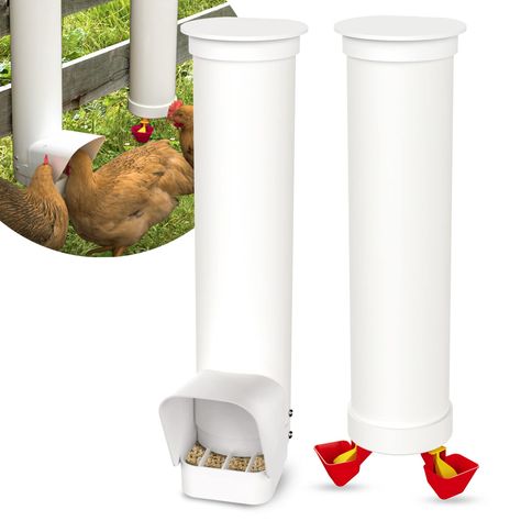 Hanging Chicken Feeder, Backyard Chickens Diy, Chicken Coop Designs Diy, Chicken Coop Accessories, Coop Accessories, Small Chicken Coops, Chicken Waterer, Backyard Chicken Coop Plans, Chicken Feeders