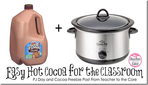 This will change my life! Hello Brilliant! Make hot cocoa for the classroom in a crock pot. PLUS all you need is a gallon of chocolate milk! Polar Express Pajamas, Polar Express Activities, Classroom Christmas Party, Polar Express Party, Crockpot Hot Chocolate, School Christmas Party, Teaching Holidays, Holiday Classroom, Winter Classroom